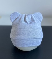 Bawełniane czapeczki z uszkami dla noworodków szary