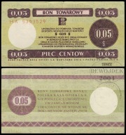 BNV - POLSKA PRL PEWEX 5 Centów 1979 HA 5353529 # większy # B26a # st 3