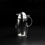 dozownik vintage szklo i tworzywo imitacja metalu do oliwy oleju lata 80 90