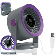 Mini wentylator USB-C 20W, cichy 20dB, 7 łopatek, regulacja kąta, fioletowy