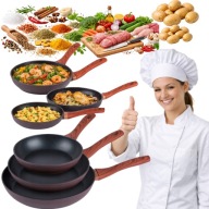 ZESTAW PATELNI 20/24/28 CM INDUKCJA PATELNIE NON STICK ILAG 3x PATELNIA GAZ