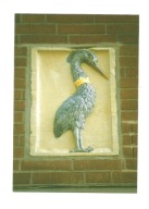 Pocztówka - Czapla/ detal z amsterdamskiej kamienicy ...