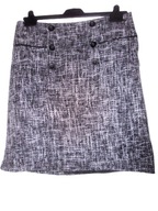 CIEPŁA SPÓDNICA OPTYKA WEŁNY CZARNO BIAŁY SPLOT 42