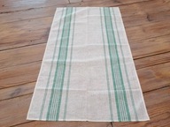 LNIANA ŚCIERKA DO TALERZY ZIELONE PASY JAK NOWA 50 x 88 H