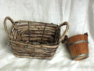 ozdobne rzeczy koszyczek i male wiaderka np na doniczki kwiatowe