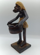 Szaman z drewna - figurka rzeźba - brzydal - 22cm - vintage
