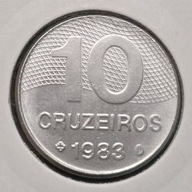 *BRAZYLIA [0252]*10 cruzeiros 1983r. Geografia Mapa *10 CRUZEIROS