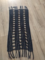 Obrus serwetka bieżnik rękodzieło misterne cacko chwosty granat 52x100