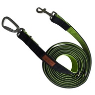Smycz dla psa GoldenTail 3m przepinana regulowana zielona czarna mocna