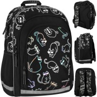 PLECAK SZKOLNY MŁODZIEŻOWY DLA DZIEWCZYNKI KOTKI HOLO CZARNY