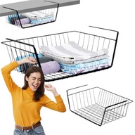 KOSZYK KOSZ ORGANIZER POD NA PÓŁKĘ REGAŁ DO SZAFY PODWIESZANY WISZĄCY METAL
