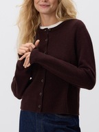 RESERVED PREMIUM kardigan sweter wełniany 100% wełna ciemnobrązowy M
