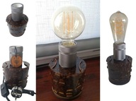 Lampa żywica kawa drewno-Edison lampka nocna 60W.