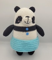 Miś Panda na szydełku maskotka przytulanka HandMAde