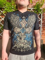 Interview t-shirt koszulka męska goth grunge krzyż ze skrzydłami r XL
