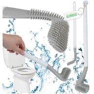 SILIKONOWA SZCZOTKA TOALETOWA DO WC HACZYK LEKKA WYPROFILOWANA 40CM BIAŁA