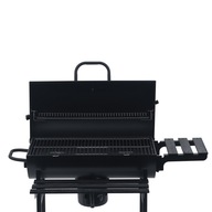 GRILL Z POKRYWĄ DUŻY Z PÓŁKAMI POPIELNIK CZARNY GRAND