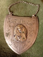 Stary Polski srebrny ryngraf grawerowany - M.B. Ostrobramska 21,14 gram