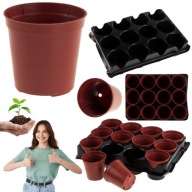 DONICZKI DO ROZSADY WYSIEWÓW SADZONEK PLASTIKOWE DONICZKA Z PODSTAWKĄ