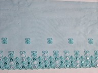 Haft stabilny na tiulu turkusowy szerokość 17cm .