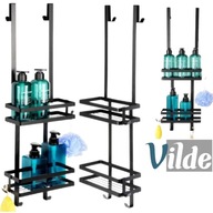 PÓŁKA ŁAZIENKOWA ŚCIENNA WISZĄCA ZAWIESZANA POD PRYSZNIC LOFT CZARNA DUŻA