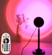 Lampka Projekcyjna ZACHÓD SŁOŃCA 16 Kolorów | Pilot | Obrotowa 180°