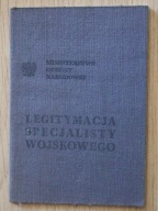 LEGITYMACJA SPECJALISTY WOJSKOWEGO - MINISTARSTWO OBRONY NARODOWEJ