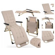 Leżak Ogrodowy Składany + Poduszka Idealny na Taras Ogród Turystyczny