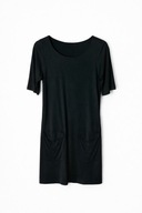 Czarna sukienka tencel Filippa K XS minimalistyczna basic z kieszeniami