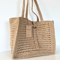 Eco Gridline Jute Tote - ręcznie szydełkowana torba jutowa.