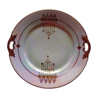 Secesyjna iryzowana patera Carl Tielsch. Sygnatura z okresu 1909 - 1934.