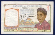 INDO CHINY FRANCUSKIE 1 PIASTR P-54e 1949 SUPER RARE !!!