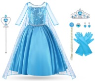 STRÓJ ELSA SUKIENKA SUKNIA ELZA BERŁO AKCESORIA ROZMIAR 110 FROZEN ZESTAW