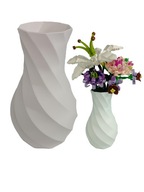 Wazon Twist Soft Nowoczesny Dekoracyjny na Suche kwiaty LEGO 16 cm Biały