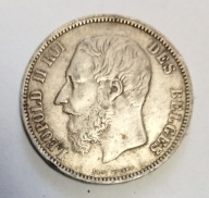 5 franków Belgia Leopold II 1868