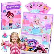 MAGNETYCZNA UKŁADANKA UBIERANKA LALKA ZAŁÓŻ UBRANKA MAGNETIC BOOK PUZZLE