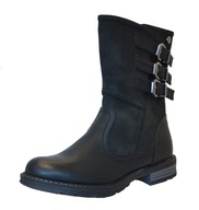 Czarne damskie ocieplane botki rozm.36