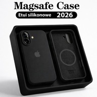 Etui do Apple iPhone 16 Silicone czarny Z LOGO i MagSafe plecki