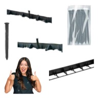 OBRZEŻE OGRODOWE TRAWNIKOWE PLASTIKOWE ZESTAW KOTWY