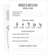 Ankieta weselna ślubna ankiety wesele ślub PDF