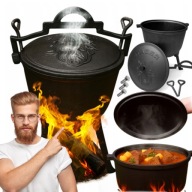 KOCIOŁEK ŻELIWNY 5L GARNEK MYŚLIWSKI WĘGIERSKI PIECZONKI NA GRILL OGNISKO