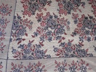 PIĘKNA NARZUTA KAPA OBRUS KILIM 145/190 PRL RÓŻE