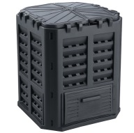 ZBIORNIK KOMPOSTOWNIK MODUŁOWY DO OGRODU NA NAWÓZ MROZOODPORNY CZARNY 360 L