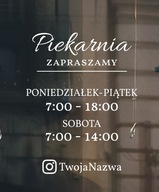 Naklejka Godziny otwarcia sklepu salonu Twój Napis