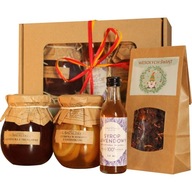 PREZENT NA dzień dziadków kosz na każdą okazje herbata miód cytryna