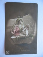 WESOŁYCH ŚWIĄT BOŻE NARODZENIE ŻŁOBEK przedwojenna POCZTÓWKA