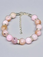 Różowy Opal....Subtelna bransoletka z różowych opali