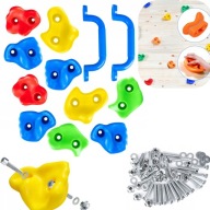 KAMIENIE UCHWYTY DO WSPINACZKI SKAŁKI ZESTAW 12 SZT ŚRUBY NA ŚCIANKĘ