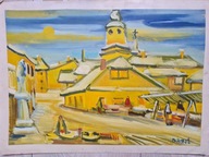 7820) IMPRESJONISTYCZNY OLEJNY KRAJOBRAZ