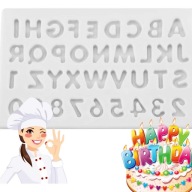 Forma silikonowa do czekolady masy cukrowej LITERY ALFABET CYFRY 3D